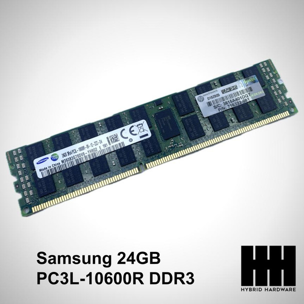 Samsung 24GB (1x24GB) 3Rx4 PC3L-10600R DDR3 ECC Registered Server Memory M393B3G70DV0-YH9Q2