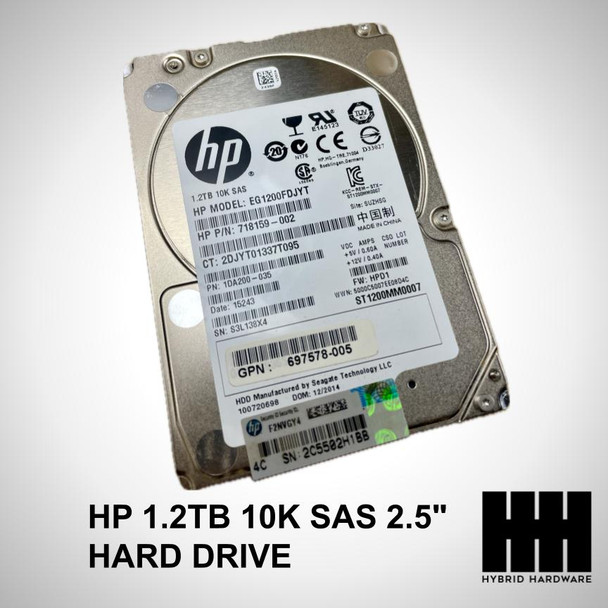 HP 1.2TB 10K SAS 2.5" HARD DRIVE G8 G9 718292 718159-002 69758-005 EG1200FDJYT