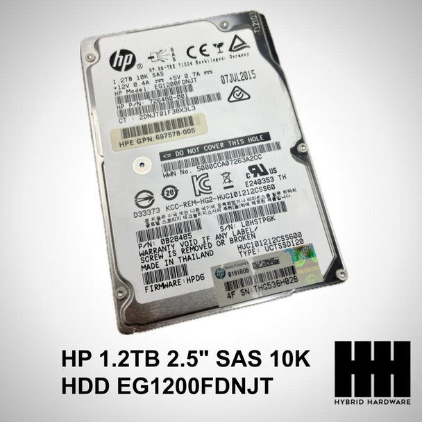 HP 1.2TB 2.5" SAS 10K HDD EG1200FDNJT 726480-001