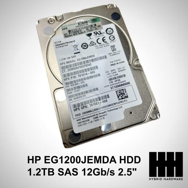 HP EG1200JEMDA HDD 1.2TB SAS 12Gb/s 2.5" 781514-002 512 b/s