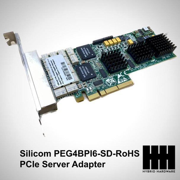 Silicom PEG4BPI6-SD-RoHS Quad Port Copper Gigabit PCIe Server Adapter