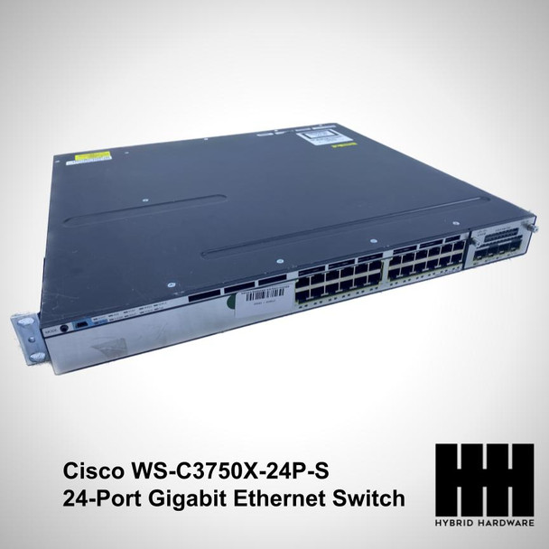 Cisco WS-C3750X-24P-S V04 24-Port Gigabit Ethernet Switch w/C3KX-NM-10G 1 x PSU