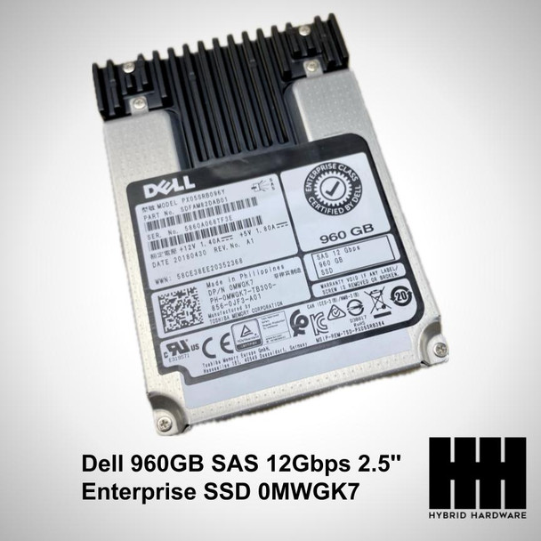 Dell 960GB SAS 12Gbps 2.5'' Enterprise SSD 0MWGK7 PX05SRB096Y