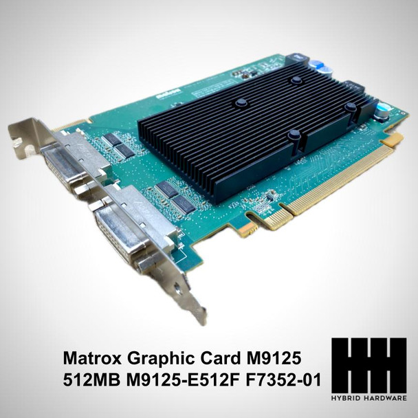 Matrox Graphic Card M9125 512MB M9125-E512F F7352-01 Pci-E 2xDVI-I 2560x1600