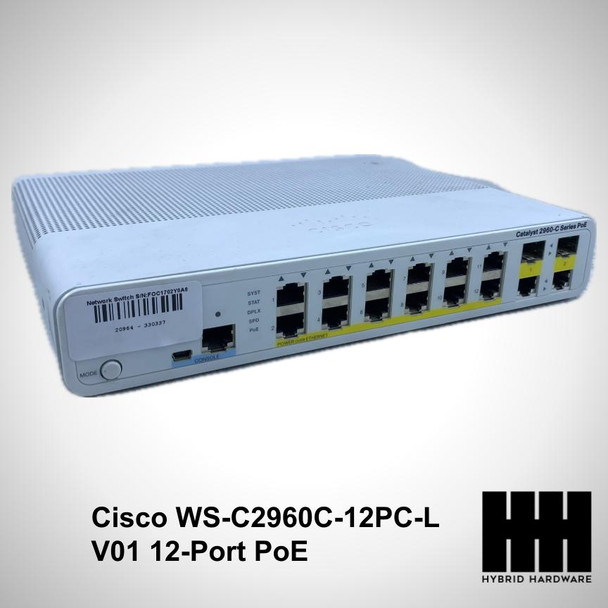 Cisco Catalyst Switch WS-C2960C-12PC-L V01 12-Port PoE