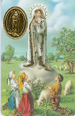 ESTAMPA DE LA VIRGEN DE FÁTIMA con oración
