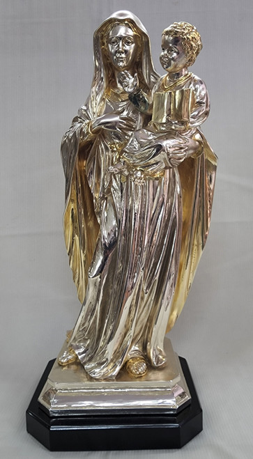 ESTATUA MADONNA W/CHILD ARGENTO