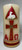 CIRIO DE CERA 4''X8'' DECORADO EN BAJO RELIEVE EN ROJO, BLANCO Y DORADO
