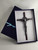 CRUZ DE SAN BENITO, EN METAL CON CHAPA MADERA 11"