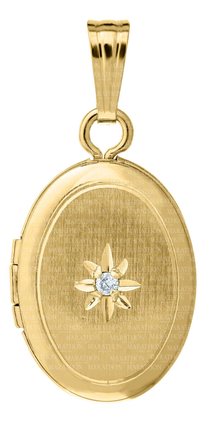 Engravable Locket with Diamond-14K Gold Filled