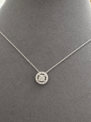 1/7cttw TruReflection Diamond Pendant Necklace- 14KW