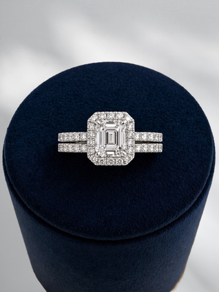 1.85cttw Asscher Cut Wedding Set- Platinum