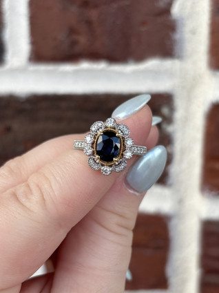 Two-Tone Sapphire and Diamond Ring
