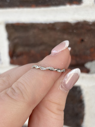 .06cttw Diamond Twist Stackable Band- 10KW