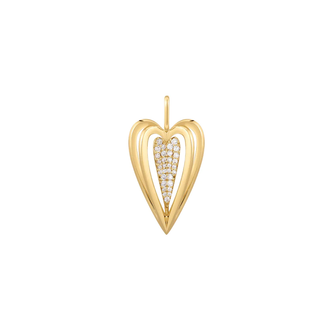 Gold Sculpted Heart Necklace/Bracelet Charm