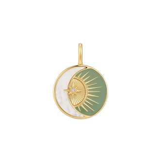 Gold Tone Eclipse Charm with Engravable Back