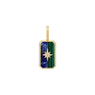 Gold Tone Gold Star Tag Charm with Engravable Back