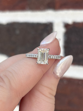 2.25cttw Lab Grown Emerald Cut Engagement Ring