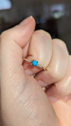 Turquoise Ring with Diamond Accents