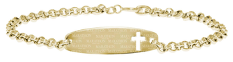 Pierced Cross ID Bracelet (3314 A)- Gold Filled