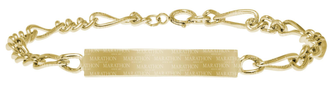 Engravable Children's Figaro Signet Bracelet - 14K Gold Filled