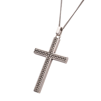 Chevron Cross Pendant with Box Chain