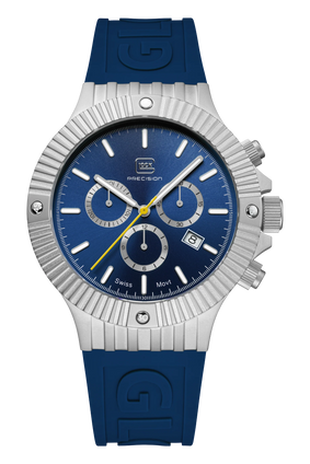 GW-37-1-24 Silver Steel Case/Dark Blue Silicone Strap