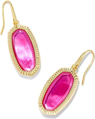 Dani Ridge Frame Drop Earrings in Azalea Illusion- Gold Tone