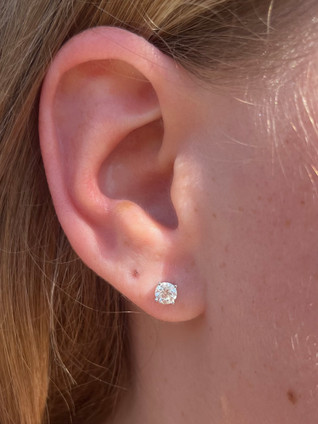 .71cttw Round Diamond Stud Earrings- 14KW
