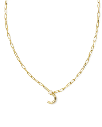 Pearl Letter "J" Pendant Necklace in White Pearl- Gold Tone