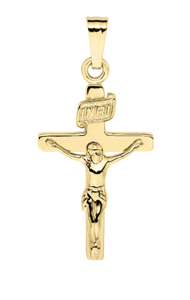 14kt Gold Filled Polished Crucifix Pendant Necklace (C1164 A)