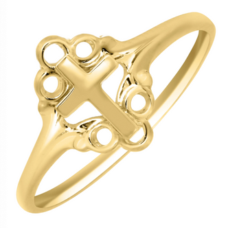 Cross Baby Ring-14KY
