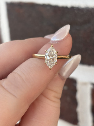 1.50cttw Lab Grown Marquise Diamond Solitaire Engagement Ring- 14KY