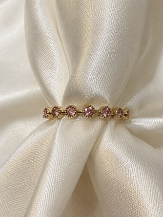 Bubble Pink Tourmaline Band- 10KY
