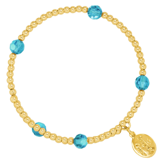 December Gold Filled Bead Wrap Bracelet