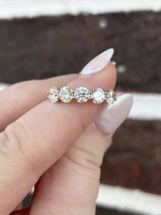 2.00cttw Lab Grown Round Five Stone Diamond Band- 14KY