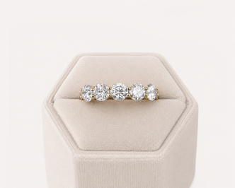 2.00cttw Lab Grown Round Five Stone Diamond Band- 14KY