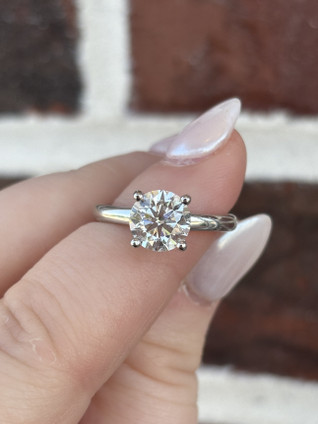 2.09cttw Lab Grown Round Brilliant Solitaire Engagement Ring- 14KW