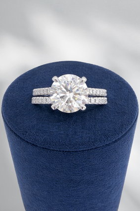 3.52cttw Lab Grown Round Wedding Set- 14KW