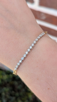 .72cttw Diamond Tennis and Paperclip Chain Bracelet- 14KY/W