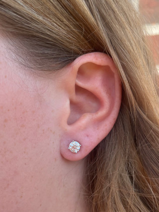 1.51cttw Lab Grown Diamond Stud Earrings- 14KW