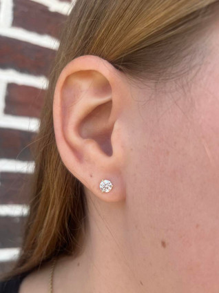 1.00cttw Lab Grown Round Diamond Stud Earrings- 14KY