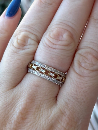 Paperclip Link and Diamond Band