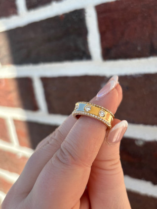 .69cttw Triple Row Style Band with Flush Set Diamonds in Center- 14KY