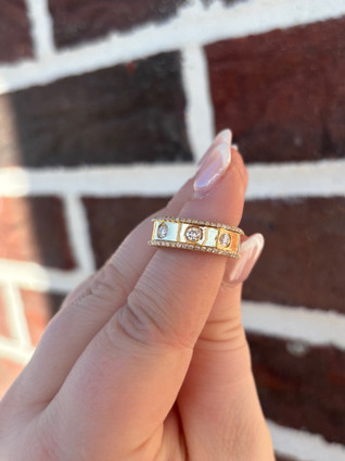 .69cttw Triple Row Style Band with Flush Set Diamonds in Center- 14KY