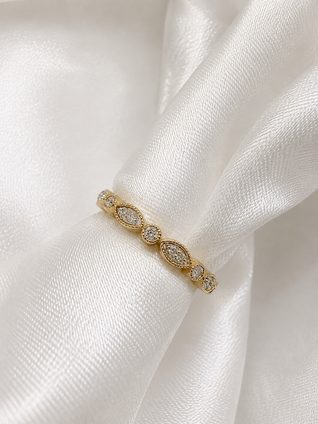.10cttw Beaded Stackable Diamond Band - 10KY