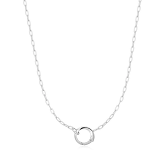 Silver- Mini Link Charm Chain Connector Necklace