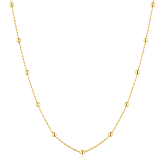 Gold Tone Bobble Long Chain Necklace