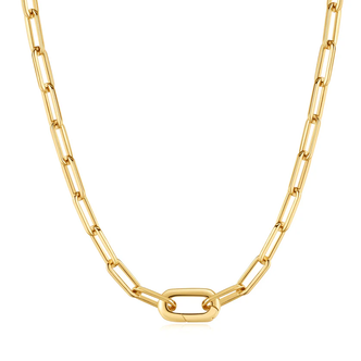 Gold Tone Linked Chunky Chain Necklace