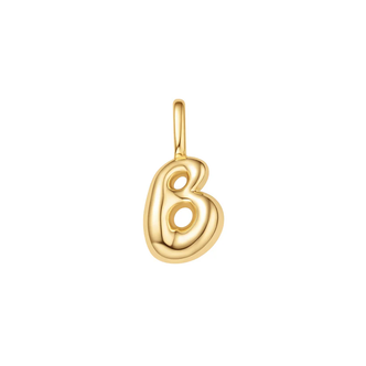Gold Tone Bubble Letter "B" Necklace/Bracelet Charm (NC060-21G)